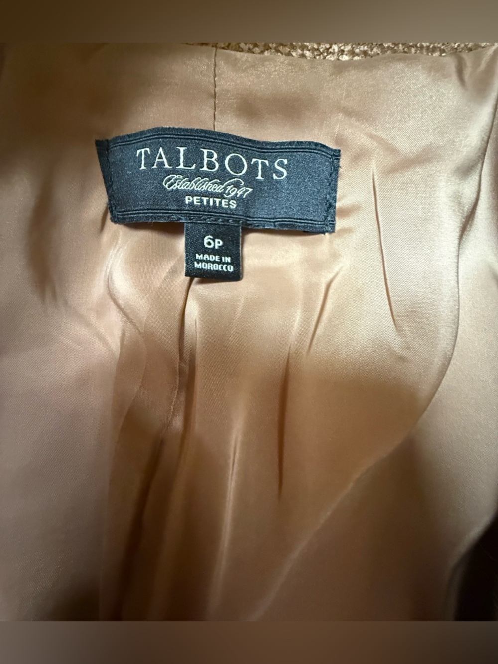 Talbots Double-Breasted Oatmeal Tweed Blazer - Picture 3 of 7